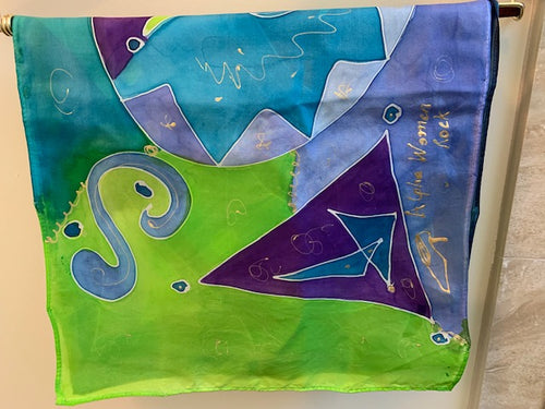 hand painted silk scarf