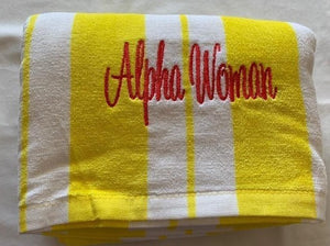 Alpha Woman Soft Velour Beach Towel